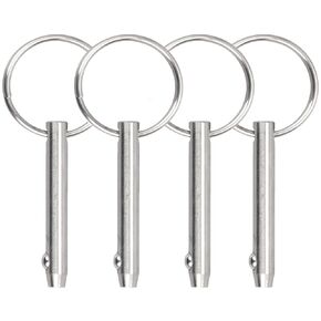 4 PCS Marine 316 Stainless Steel Quick Release Pin Bimini Top Pin, Diameter 3/16"(4.8 mm), Overall Length 2.56"(65 mm), Usable Length 2"(51 mm)