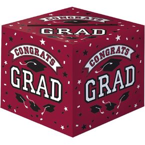 Impressive Orange Grad Cardholder Paper Box - 12" x 12" (1 Count) - Perfect for Graduation Parties, Showers & Events