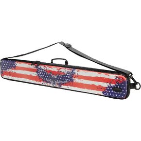 Parallax Patriot Billiard/Pool Cue Case 600D Oxford Heavyweight Polyester Fabric and Padded Interior, Holds 1 Complete 2-Piece Cue (1 Butt/1 Shaft), Patriot