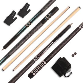 19 oz Pool Sticks 58 Inch Maple Wood Billiard Cue Sticks Professional Pool Cue Stick House Bar Billiard Cue Pool Table Accessories, with Cue Bag Cue Tips and Gloves 2 Pack in Kuwait