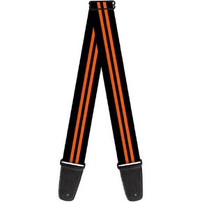 Buckle-Down Guitar Strap Stripe Black Orange 2 Inches Wide