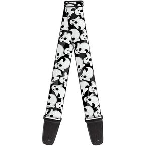 Guitar Strap Ghosts Scattered Black White 2 Inches Wide