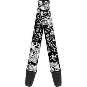 Buckle-Down Guitar Strap Dead Men Tell No Tales Black White 2 Inches Wide (GS-W30423)