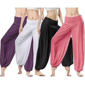 Womens Harem Pants Kung fu Pant Tai Chi Pant Soft Modal Yoga Pants Long Baggy Sports Loose Yoga Bloomers Pilates Dance