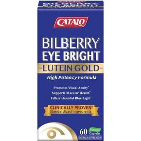 Bilberry EyeBright Extract GOLD, Bilberry Supplement for Eyes, relief eye fatigue, Bilberry Extract, Lutein and Zeaxanthin from Marigold Extract, 60 Capsules