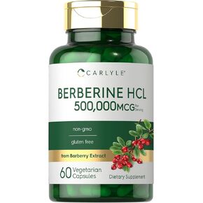 Carlyle Berberine Supplement 500,000mcg | 60 Capsules | Berberine HCL | Vegetarian, Non-GMO, Gluten Free
