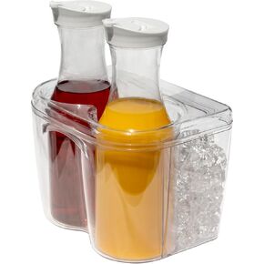 مجموعة أدوات تقديم زجاجات النبيذ المبردة بالثلج والإبريق - تتضمن إبريقين سعة 1.35 لتر | مبرد زجاجات الشمبانيا والنبيذ | مبرد مقاوم للكسر للحانات والأماكن الخارجية | يحافظ على برودة الزجاجات لفترة أطول in Kuwait