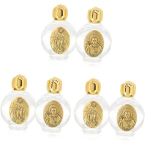 Amosfun 6 Pcs Holy Water Bottle Festival Glass Baptism Holder Holy Water Holder Sacred Liquid Containers Holy Water Container Religious Oil Bottle Mini Travel Western Style Empty Bottle