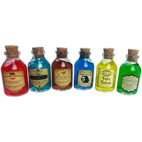 TheDarknessUnicorn 6 sixes Potion Set Halloween Handmade Magic Magician Potions Collectible Full Fan Set Cork Little Bottles Gift Tiny Jars Vials