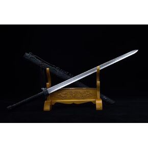 Han Jian Chinese swords real,Hand Forged high carbon steel blade,Alloy fittings,PU scabbard