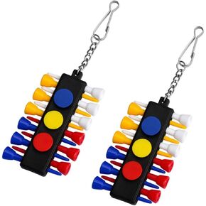 2 Set Golf Ball Marker with Keychain Golf Tee Holder Golf Bag Accessories for Putting Driving Hitting Swing Training