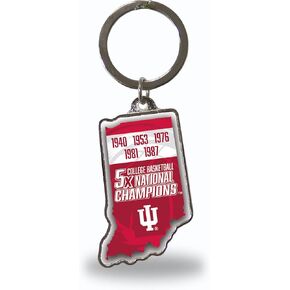 Rico Industries NCAA Indiana Hoosiers Champ State Shape Keychain Large