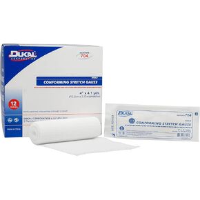 Dukal Conforming Stretch Gauze - Sterile, 4" x 4.1yds - Model 704 - Bag of 12