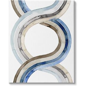 Stupell Industries Modern Two Dimensional Helix Abstract Watercolor Painting Canvas Wall Art, 36 x 48, Blue