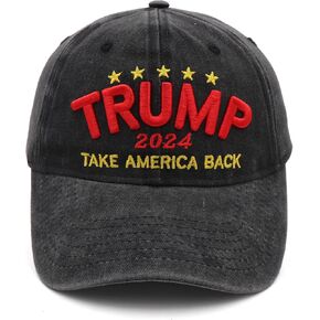 Trump Hat, Trump 2024 MAGA Hat Trump Merchandise Make America Great Again Hat 3D Embroidery Adjustable Baseball Cap