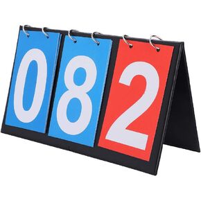 Scoreboard, 2/3/4 Digit Flip Sports Scoreboard Portable Score Keeper Multi Sports Score Counter Table Score Flipper for Tennis Basketball Soccer