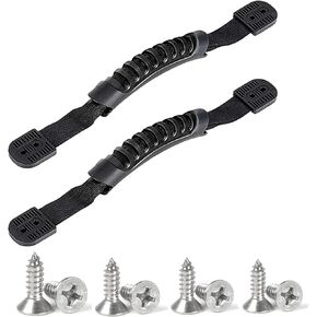 2 Pack Replacement Kayak Carry Handles with Hardware, with 8 pcs Screws Marine Durable Rubber Handles for Kayak, Canoe or Luggage