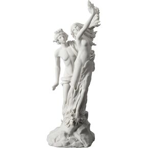 Veronese Design 14 Inch Apollo and Daphne Greek Sculpture Resin Marble White Finish