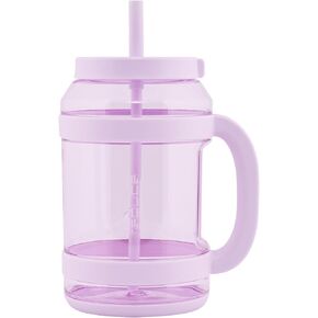 REDUCE 80 oz WaterDay Spill-proof Water Bottle, Durable Tritan Water Bottle with Integrated Carry Handle and Spill-proof Straw and Soft Sit Base, Lilac Bud