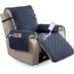 100% Waterproof Recliner Chair Cover, Non Slip Covers for Recliner Chair with Pocket, Washable Reclining Chair/Furniture Protector for Kids, Pets(Chocolate, 23")