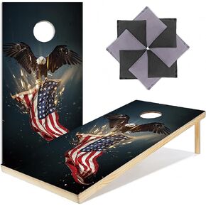 Solid Wood Premium Cornhole Set, 4 Feet x 2 Feet Game Boards, Includes Set of 8 Corn Hole Toss Bags, Classic Cornhole Set in Saudi Arabia