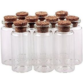 12PCS 15ml Clear Glass Jars Bottles with Cork Stoppers DIY Decoration Small Wishing Glass Bottles Favors Mini Vials Cork Message Glass Bottle Vial Cork Wedding Decoration Party Favors