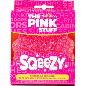 Stardrops – The Pink Stuff – SQeeZY Miracle Scrubber Sponge, Scratch Free Solution for Ultimate Home Cleaning - Perfect for Kitchens, Bathrooms, and Outdoor Use, 3-Pack