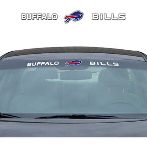 FANMATS 61464 NFL - Buffalo Bills Sun Stripe Windshield Decal 3.25 in. x 34 in. - Great Gift for Sports Fans - Works On Hard Surfaces - for Homes, Cars, Trucks, SUVs.