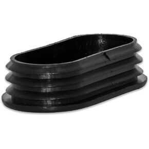 Flyshop 10 x 20 mm, 3/8" x 13/16" OD Black Durable Plastic Plugs Tubing End Caps Oval Chair Glide Inserts 8 Pack