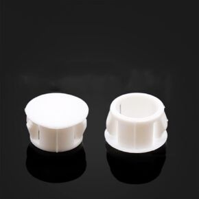 30PCS 1/2" White Hole Plugs Plastic Flush Type Hole Plugs Snap in Locking Hole Tube, Furniture Fencing Post Pipe End Caps