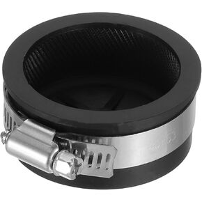 PATIKIL 1 1/2 Inch PVC Pipe Cap, 1 Pcs Steel Mechanical Test Plug with Stainless Steel Clamps Sewer Cleanout Cover Durable Sewer Pipe Plug Fit for Most Pipes Sink Pools, Black
