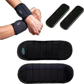 Adjustable Wrist Arm Weights 1.25-1.7 LBS Pair with Removable Weight for Walking, Fitness, and Physical Therapy