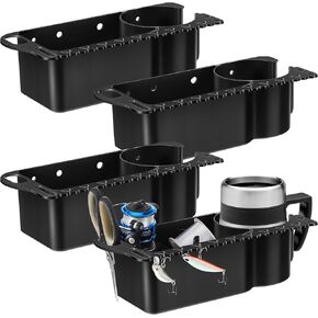 Gejoy Boat Cup Holder Boat Caddy Organizer ABS Marine Cup Holder Fishing Drink Holder Cruisin Caddy Kayak Pontoon Cabin Canoe Accessories for Drinks Beverage Phone Storage Fishing