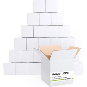 صناديق شحن ميترونيك 6 × 6 × 6، 25 عبوة من صناديق الشحن الصغيرة، صناديق من الورق المقوى المموج البني لشحن العناصر الصغيرة، وتغليف الهدايا، وتغليف الأعمال الصغيرة، والبريد in Kuwait