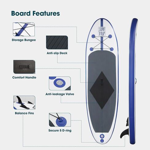 10' Inflatable Stand Up Paddle Board Extra Wide Paddle Boards with Adjustable Paddle,Backpack,Waterproof Bag Leash and Repair Kit for Youth & Adults in Saudi Arabia