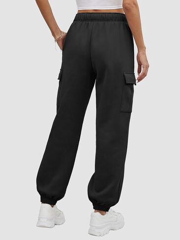 ATHMILE Womens Cargo Sweatpants Oversized Fleece Joggers Fall Fashion Outfits Y2k Clothes 2024 with Pockets in Kuwait