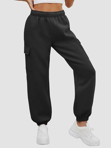 ATHMILE Womens Cargo Sweatpants Oversized Fleece Joggers Fall Fashion Outfits Y2k Clothes 2024 with Pockets in Kuwait