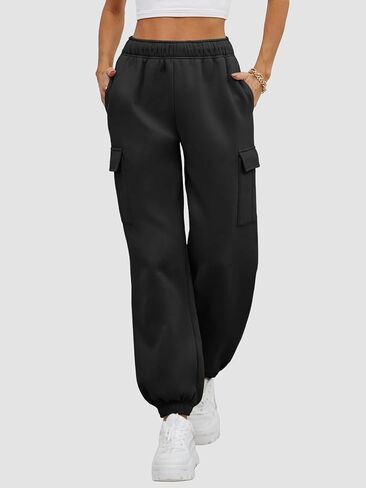ATHMILE Womens Cargo Sweatpants Oversized Fleece Joggers Fall Fashion Outfits Y2k Clothes 2024 with Pockets in Kuwait