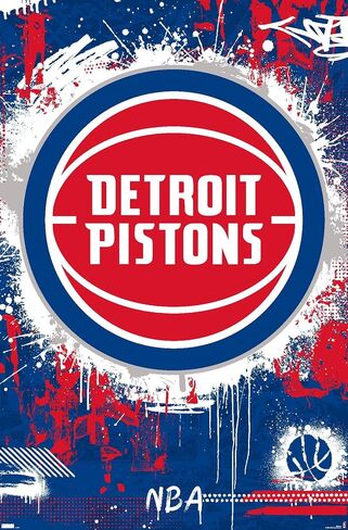 Trends International NBA Detroit Pistons - Maximalist Logo 23 Wall Poster in Saudi Arabia