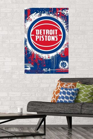 Trends International NBA Detroit Pistons - Maximalist Logo 23 Wall Poster in Saudi Arabia