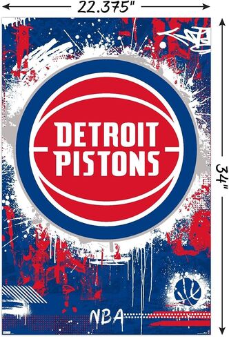 Trends International NBA Detroit Pistons - Maximalist Logo 23 Wall Poster in Saudi Arabia
