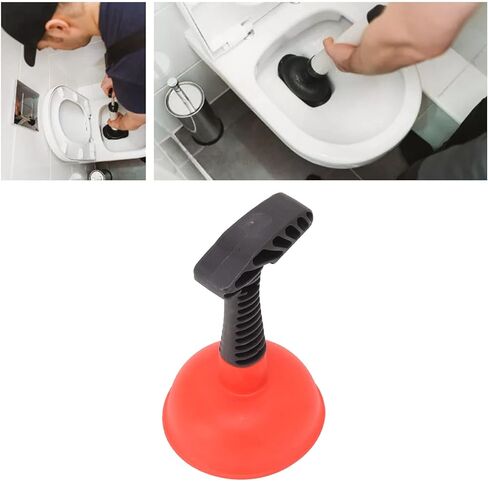 مكبس صغير، مقبض متعدد الأغراض غير قابل للانزلاق، تصميم مريح، مكبس كوب المرحاض الصغير لحوض الاستحمام (1) in Kuwait