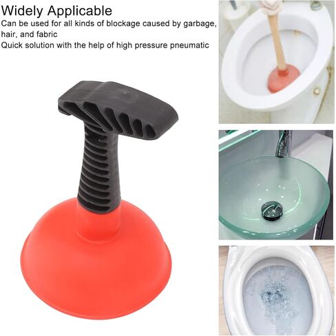 مكبس صغير، مقبض متعدد الأغراض غير قابل للانزلاق، تصميم مريح، مكبس كوب المرحاض الصغير لحوض الاستحمام (1) in Kuwait