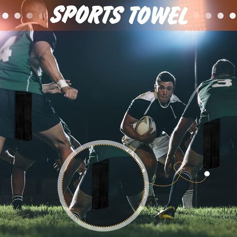 Buryeah 12 Pcs Football Field Towel Closed Loop Football Accessories Cotton Football Towel Sports Towel Sweat Towel with Hook and Loop Fastener for Football, Golf, Gym(Black) in Saudi Arabia