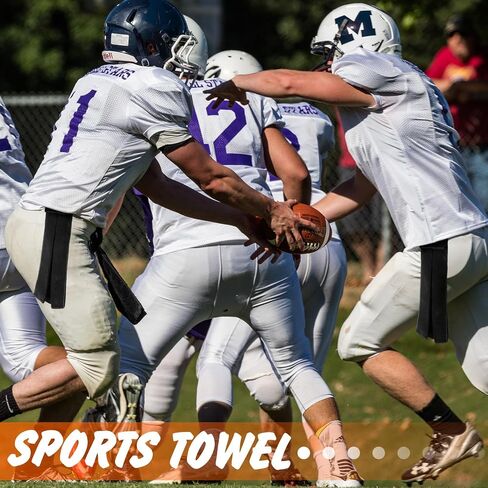 Buryeah 12 Pcs Football Field Towel Closed Loop Football Accessories Cotton Football Towel Sports Towel Sweat Towel with Hook and Loop Fastener for Football, Golf, Gym(Black) in Saudi Arabia