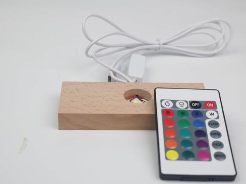 LED Wood Light Display Base for Crystal Glass Art Wooden Lamp Stand Base Multiple Colors Light Rectangl Lighted Base for Resin Art Holder (Rectangl-Multiple Colors Light) in Saudi Arabia