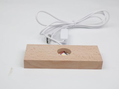 LED Wood Light Display Base for Crystal Glass Art Wooden Lamp Stand Base Multiple Colors Light Rectangl Lighted Base for Resin Art Holder (Rectangl-Multiple Colors Light) in Saudi Arabia
