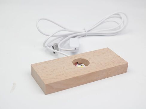 LED Wood Light Display Base for Crystal Glass Art Wooden Lamp Stand Base Multiple Colors Light Rectangl Lighted Base for Resin Art Holder (Rectangl-Multiple Colors Light) in Saudi Arabia