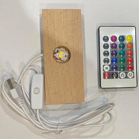 LED Wood Light Display Base for Crystal Glass Art Wooden Lamp Stand Base Multiple Colors Light Rectangl Lighted Base for Resin Art Holder (Rectangl-Multiple Colors Light) in Saudi Arabia
