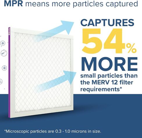 Filtrete 16x25x1 AC Furnace Air Filter, MERV 12, MPR 1500, CERTIFIED asthma & allergy friendly, 3 Month Pleated 1-Inch Electrostatic Air Cleaning Filter, 6-Pack (Actual Size 15.69x24.69x0.78 in) in Saudi Arabia